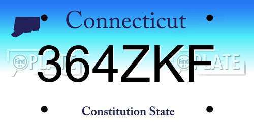 364ZKF Connecticut License Plate