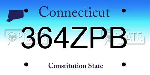 364ZPB Connecticut License Plate
