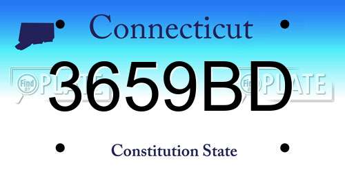 3659BD Connecticut License Plate