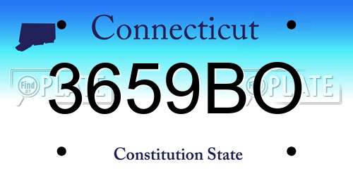 3659BO Connecticut License Plate