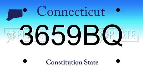 3659BQ Connecticut License Plate