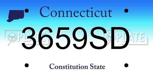 3659SD Connecticut License Plate