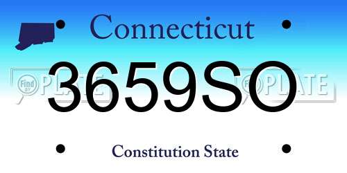 3659SO Connecticut License Plate
