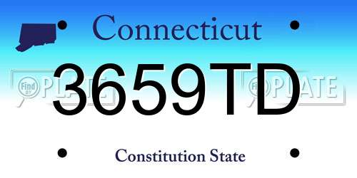 3659TD Connecticut License Plate