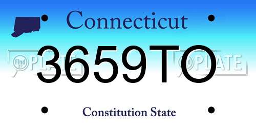 3659TO Connecticut License Plate