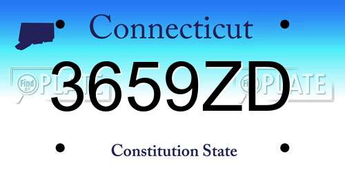 3659ZD Connecticut License Plate