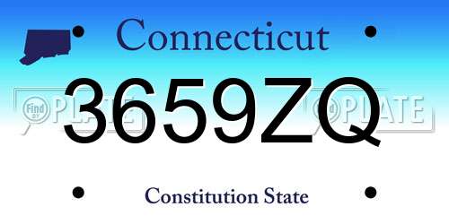 3659ZQ Connecticut License Plate