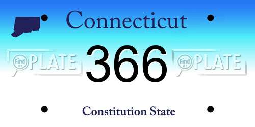 366 Connecticut License Plate