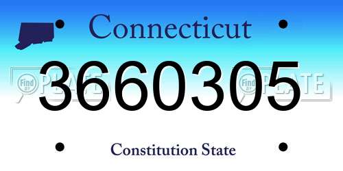 3660305 Connecticut License Plate
