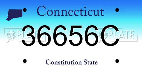 36656C Connecticut License Plate