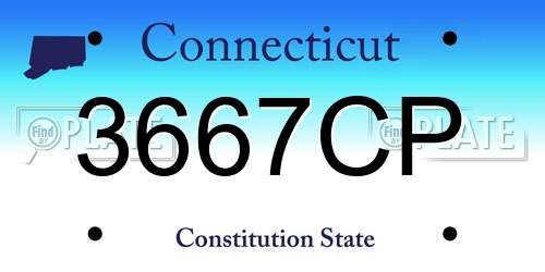 3667CP Connecticut License Plate
