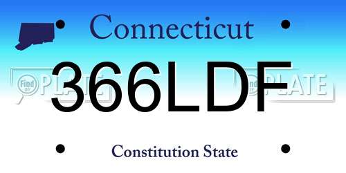 366LDF Connecticut License Plate