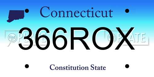 366ROX Connecticut License Plate