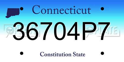 36704P7 Connecticut License Plate
