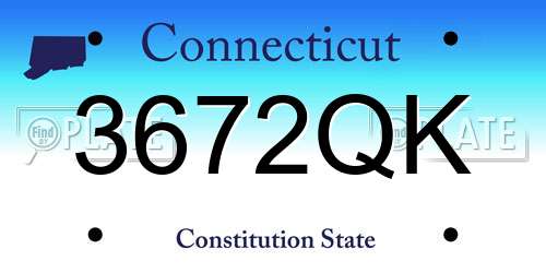 3672QK Connecticut License Plate