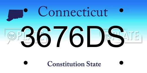 3676DS Connecticut License Plate