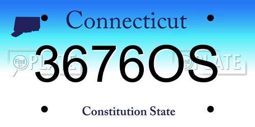 3676OS Connecticut License Plate