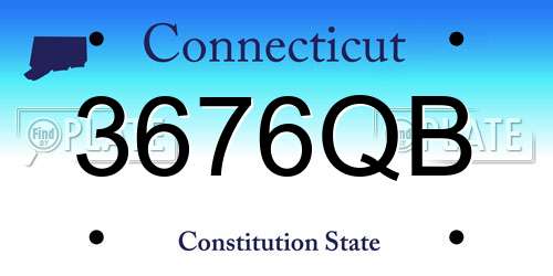 3676QB Connecticut License Plate