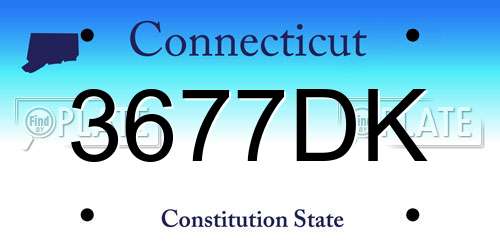 3677DK Connecticut License Plate