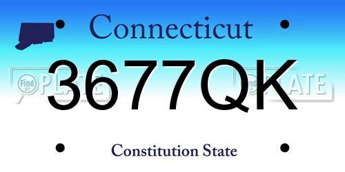 3677QK Connecticut License Plate