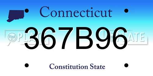 367B96 Connecticut License Plate