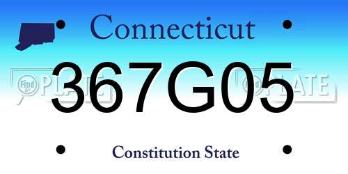 367G05 Connecticut License Plate