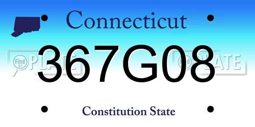 367G08 Connecticut License Plate