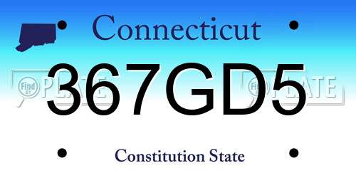 367GD5 Connecticut License Plate