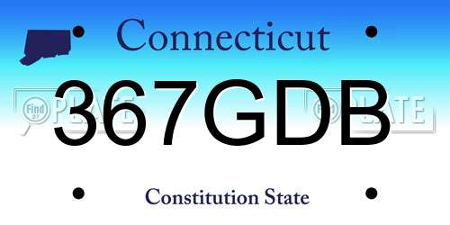 367GDB Connecticut License Plate