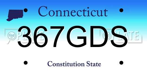 367GDS Connecticut License Plate