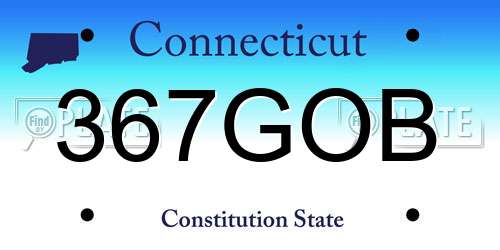 367GOB Connecticut License Plate