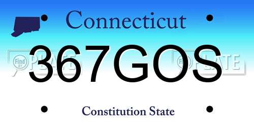 367GOS Connecticut License Plate