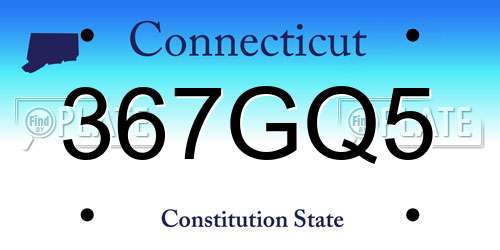 367GQ5 Connecticut License Plate