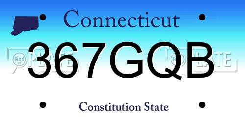 367GQB Connecticut License Plate