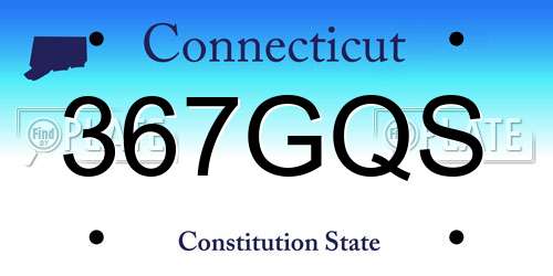 367GQS Connecticut License Plate