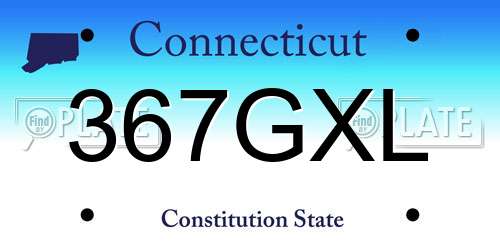 367GXL Connecticut License Plate