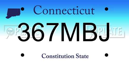 367MBJ Connecticut License Plate