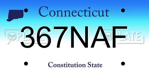 367NAF Connecticut License Plate