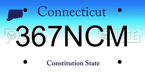367NCM Connecticut License Plate