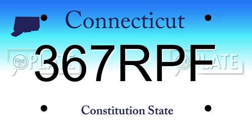 367RPF Connecticut License Plate