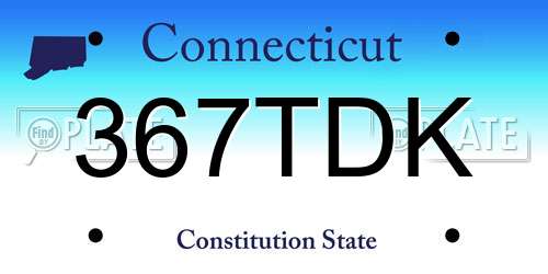 367TDK Connecticut License Plate