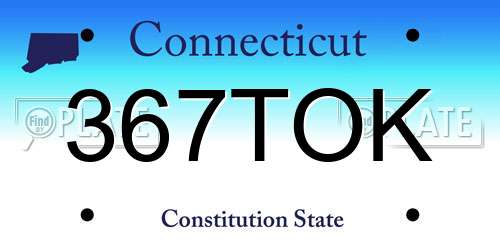 367TOK Connecticut License Plate