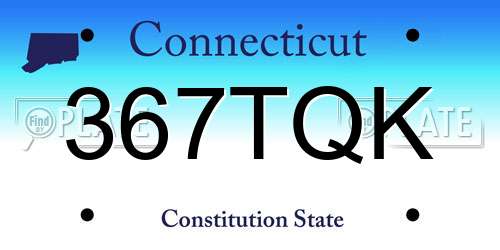 367TQK Connecticut License Plate