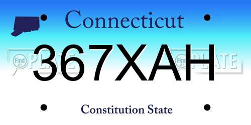 367XAH Connecticut License Plate