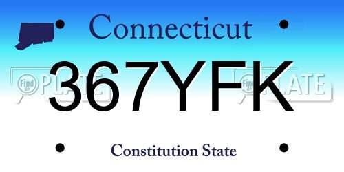 367YFK Connecticut License Plate