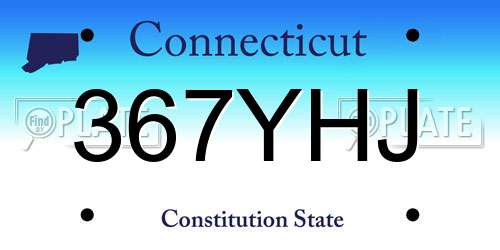 367YHJ Connecticut License Plate