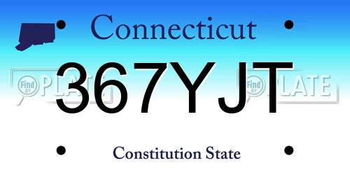 367YJT Connecticut License Plate