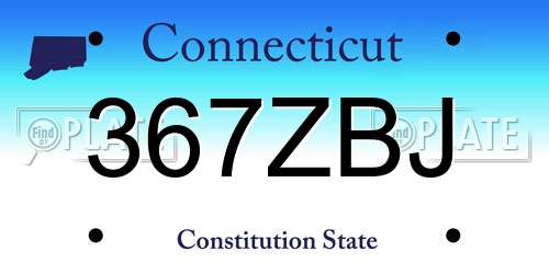 367ZBJ Connecticut License Plate