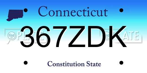 367ZDK Connecticut License Plate