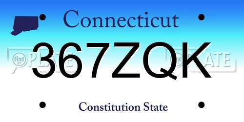 367ZQK Connecticut License Plate